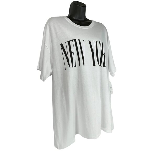 RVCA New York Los Angeles Graphic TShirt Sz L White Black Oversized Cotton Tee - Picture 4 of 8